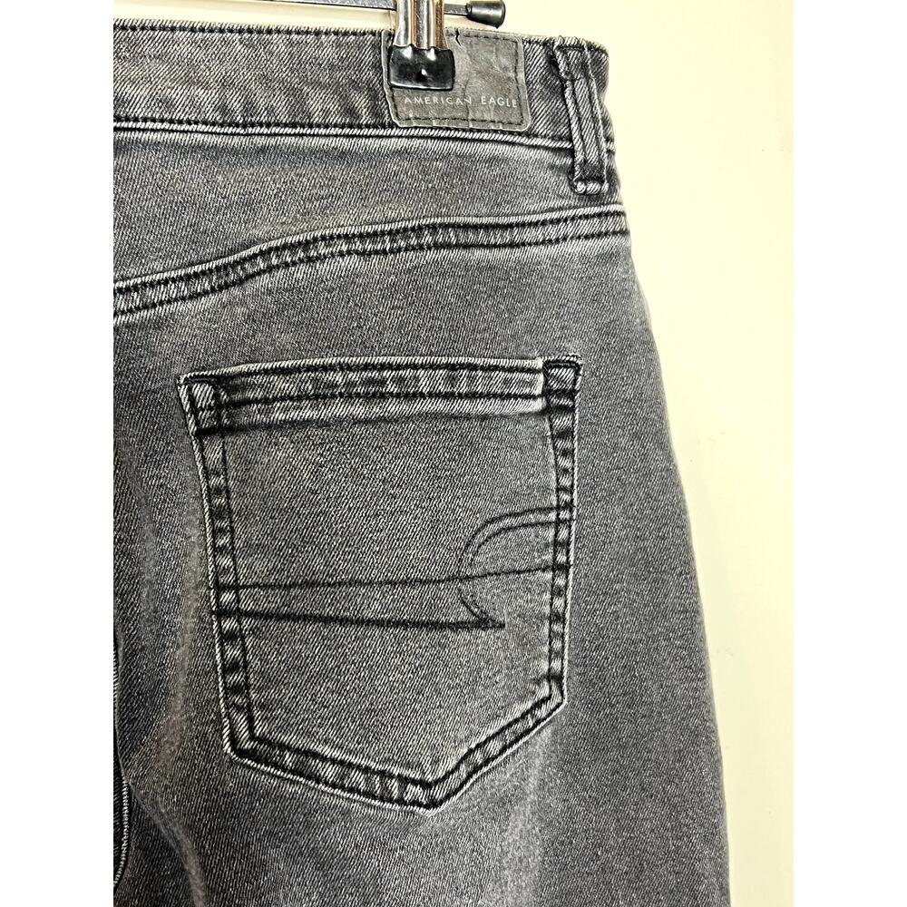 American Eagle Womens Mom Jeans Washed Black High Rise Tapered Size 6 X-Long - Picture 4 of 7